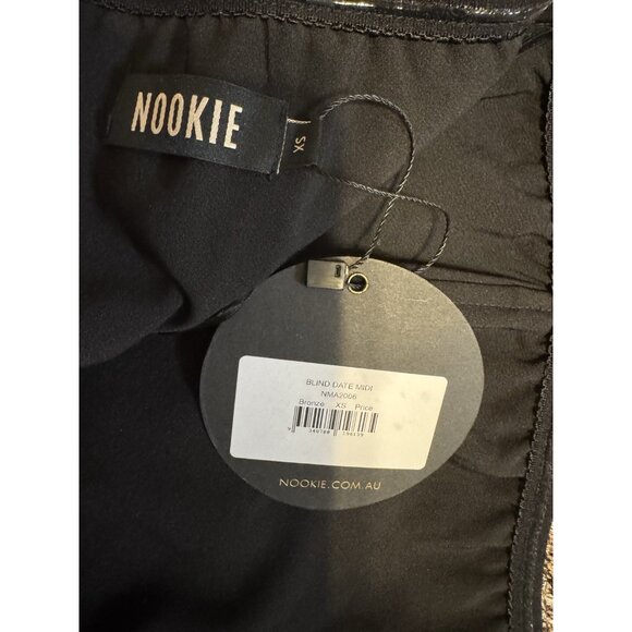 NOOKIE Blind Date Mini Dress XS in Bronze Gold Animal Print NEW - Picture 10 of 11